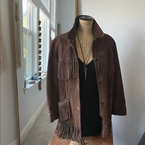 Brown Fringe Leather Jacket